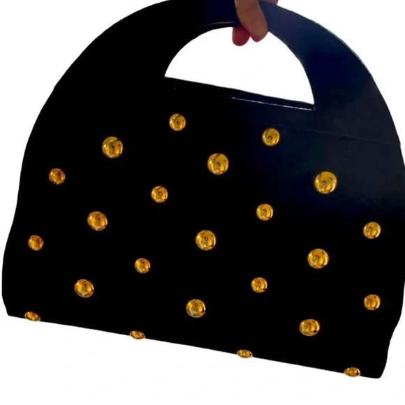 Yves Saint Laurent Black and Gold Clutch - Picture 3 of 9